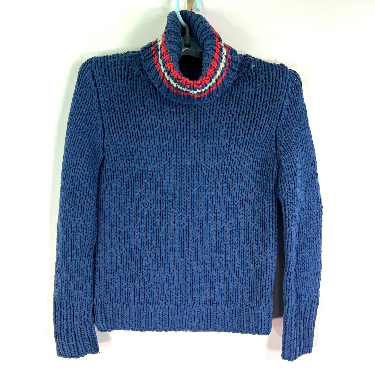 Marc by Marc Jacobs Wool Blend Cable Knit Sweater Women’s Sz M Blue Turtle  Neck
