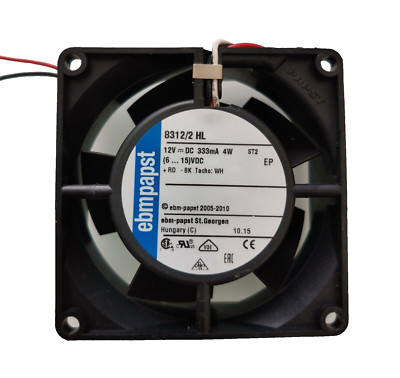 12V DC EBM PAPST LÜFTER AXIAL FAN  MODEL 8312/2 HL  80x80x32 mm Neuwertig