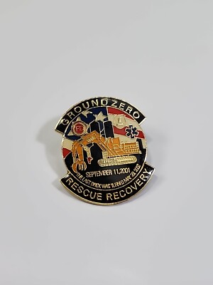 Ground Zero Rescue Recovery Lapel Pin 911 Commemorative Last Brick May 2002