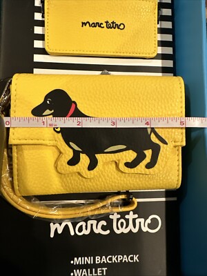 Marc Tetro 3 Piece Set Yellow Mini Backpack Wallet  display picture 3