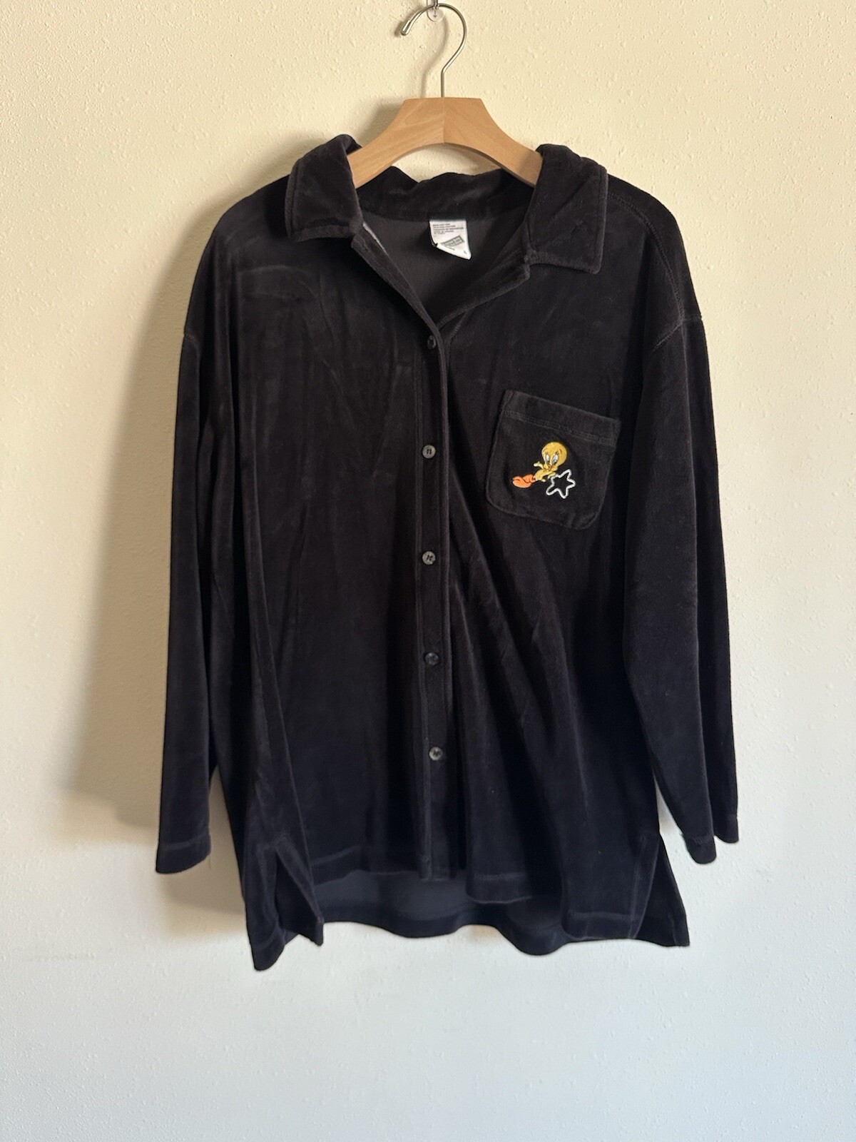Looney Tunes Embroidered Terry Cloth Shirt - image 1