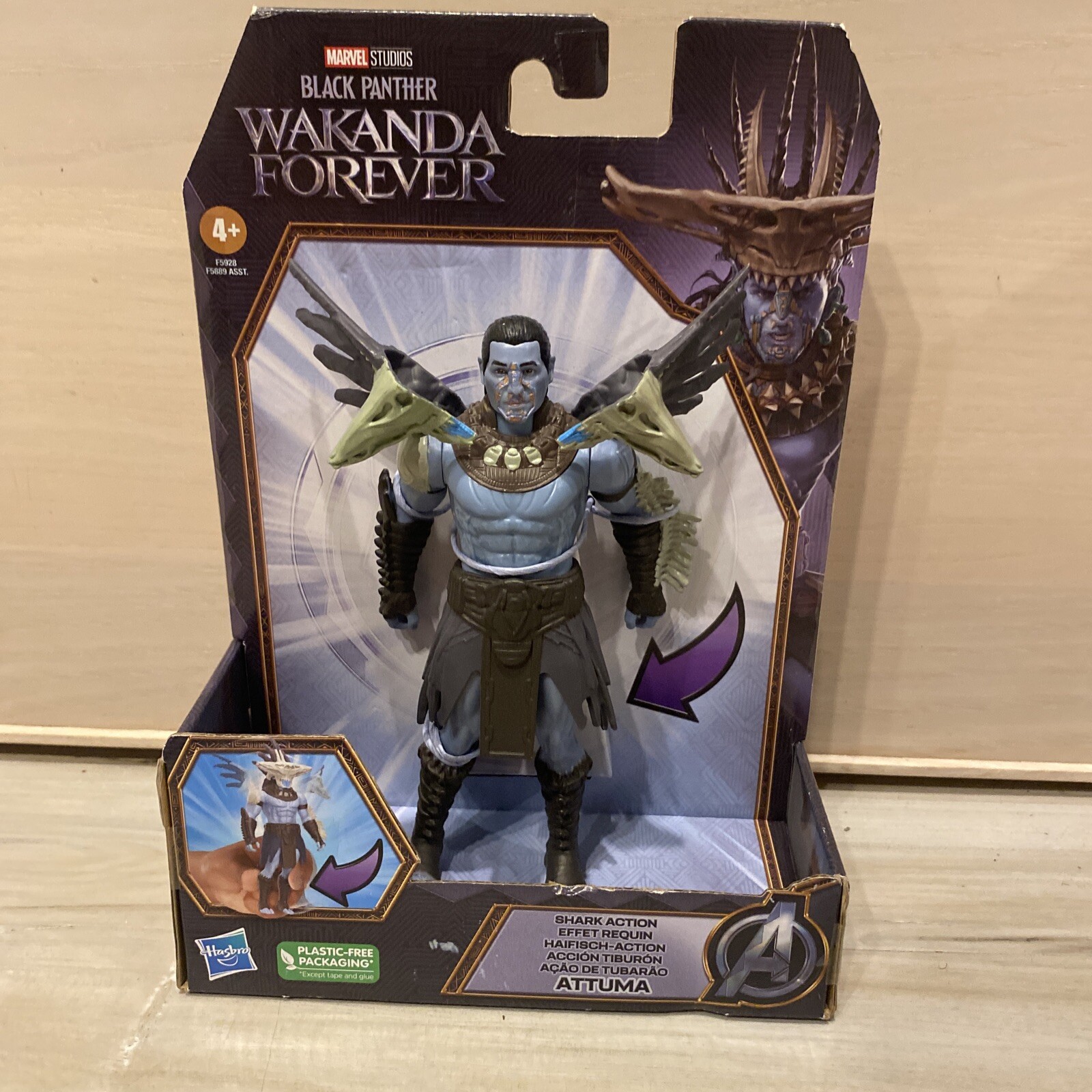 Marvel Black Panther Wakanda Forever Attuma Shark Action 6" Action Figure Hasbro
