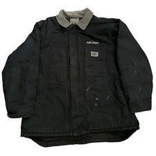 Dickies Insulated Black Canvas Work Chore Farm Trucker Hipster Jacket Mens XL