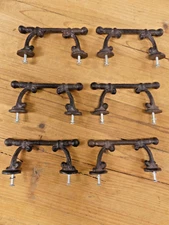 6 Handles Drawer Pulls T Bar Lot Rustic Cast Iron Farmhouse Cabinet Cupboard