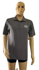 Mens NFL Team Apparel TX3 Cool Green Bay Packers Polo Shirt Size M Grey