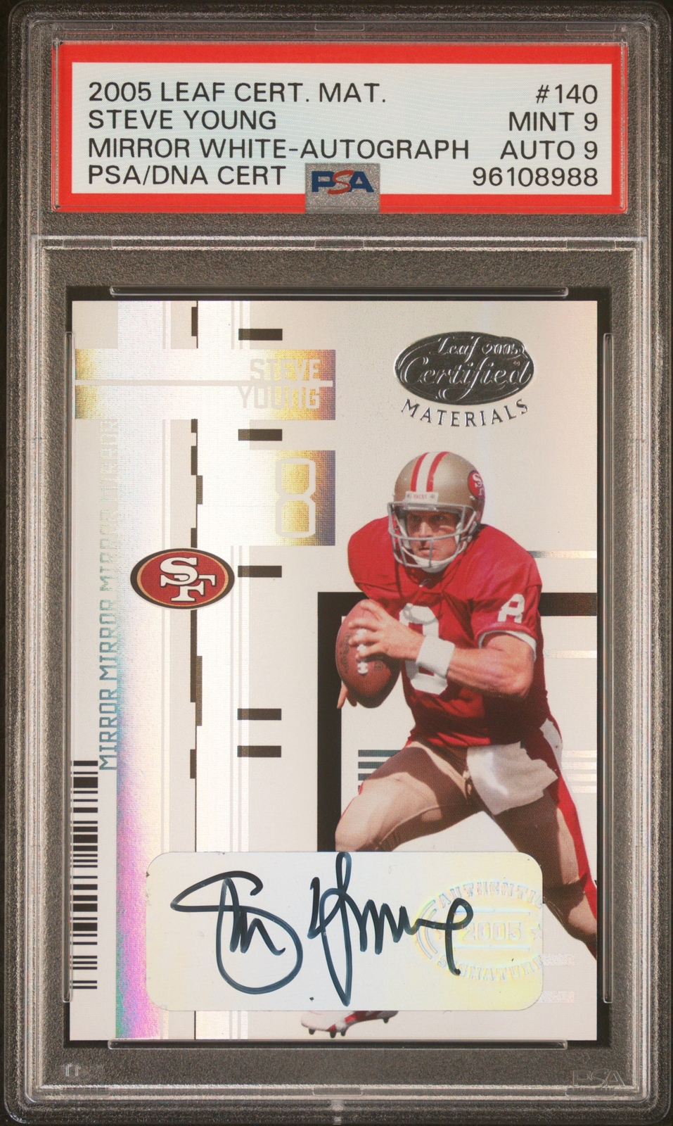 Steve Young 2005 Certified Materials Mirror White Auto /50 PSA 9 Highest POP 1