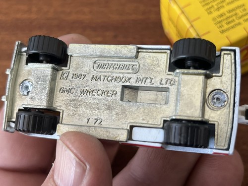 1987 Matchbox MB21 GMC Wrecker Frank's Getty Tow Truck White 1/72 With Box. - Picture 6 of 6