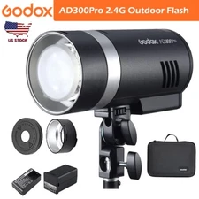 US Godox AD300Pro 300Ws 2.4G TTL HSS Outdoor Flash High Power Fast Recycle