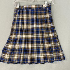 Vintage Tartan Plaid Pleated Skirt Size Small 26" Waist Holiday School Girl 70s