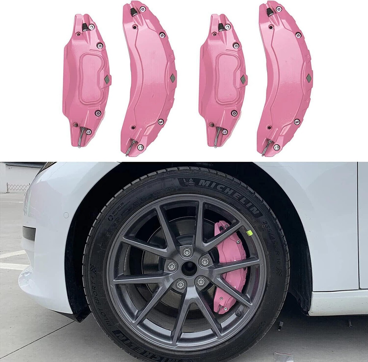 4pcs Brake Caliper Covers Compatible with Tesla Model Y 2017-2024