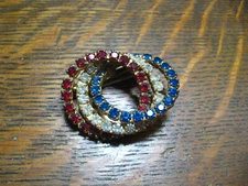 USA American Patriotic Rhinestone Mid Century Lapel Pin Brooch - Election Bling
