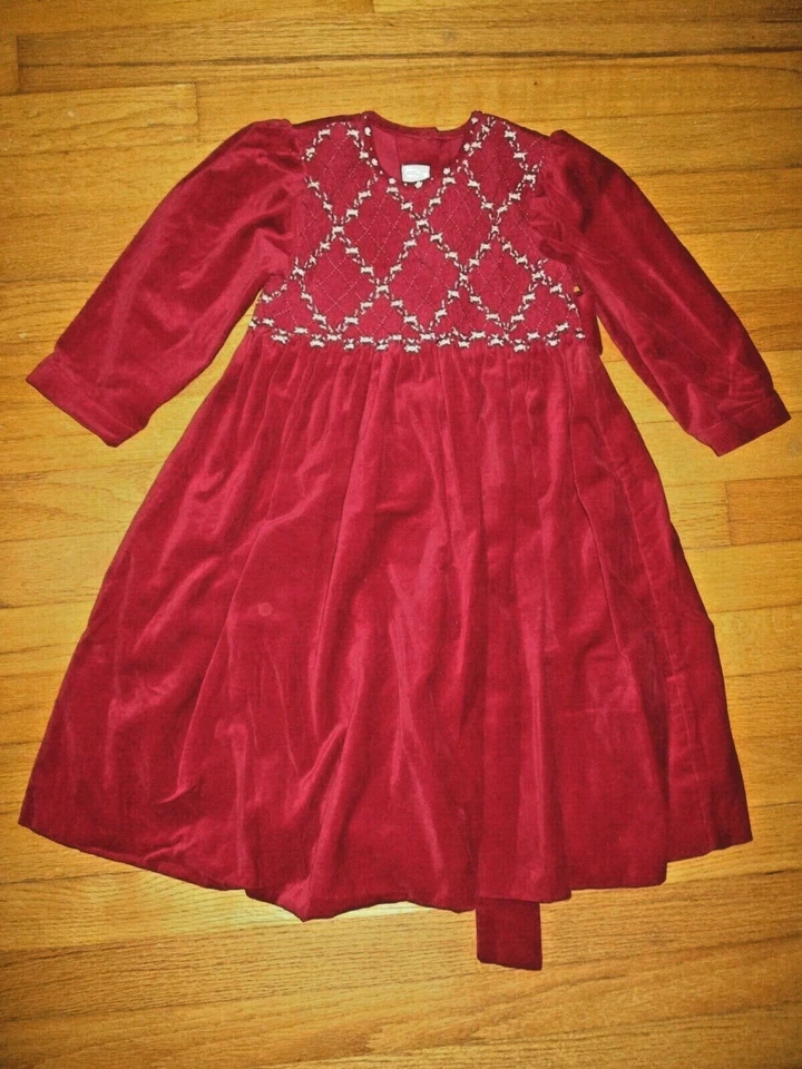 Vestido de terciopelo rojo ajustado Strasburg talla 4Y Foto 2 de 4