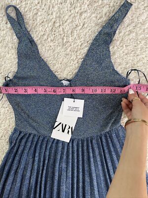 ZARA NEW WOMAN MIDI LIMITED EDITION KNIT METALLIC DRESS