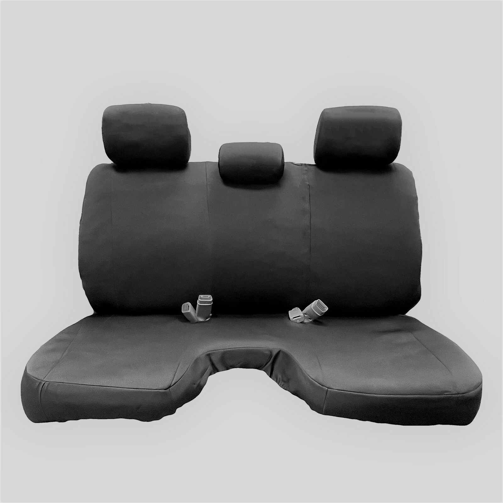 Black PU Leather Bench Seat Cover Large Notched Cushion 3 Adj H/R Exact