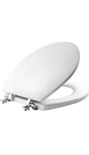 44CP-000 Featuring STA-TITE Seat Fastening System  Chrome Hinges, ROUND, White