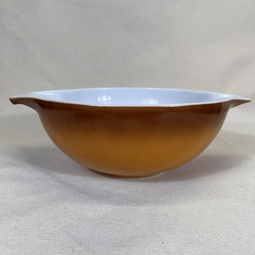 Vintage Pyrex Cinderella 4 Quart Bowl Old Orchard Brown Gradient 444 Ombre Large