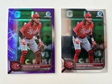 2022 Bowman Chrome Jonathan India purple refractor card #61/250 + base card