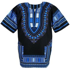 CHAINUPON African Dashiki Cotton Shirt Unisex Tribal Festival Boho Hippie Kaftan