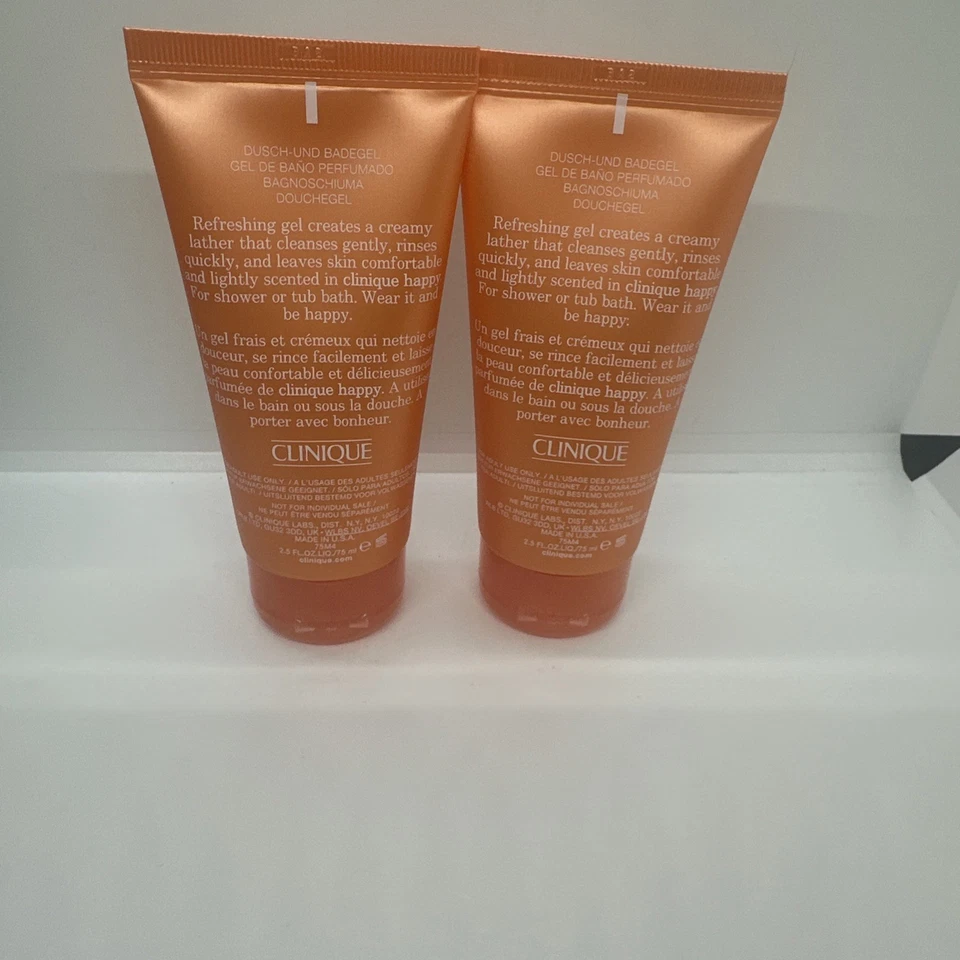 Clinique Happy духи тела мыть — 2 бутылки 2,5 унц каждый цветочный аромат путешествий новый - Изображение 2 из 2