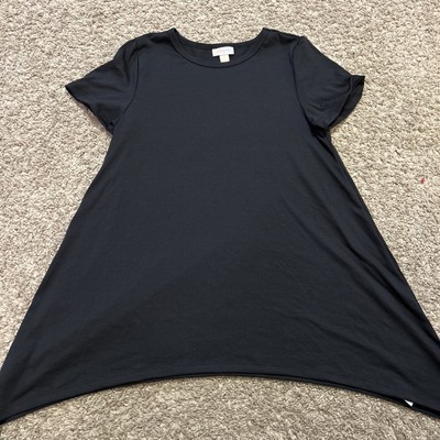 Lularoe Melissa Tunic - XXS Solid Black Stretchy NWOT
