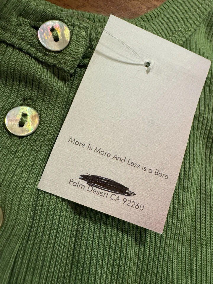 Camisa sin mangas de punto acanalado verde para mujer La Miel talla S - NUEVA  Foto 3 de 4