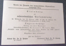 Postkarte,  Graz,  Gymnasium    gel. 1936,