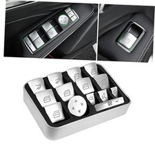 Inner Door Power Window Switch Button Covers Trim Sticker Replacement Silver