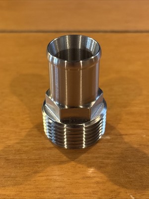 Steyer Motors 316 Stainless Steel 3/4  Smooth Barb Hose Fitting W/ Norma Clamp