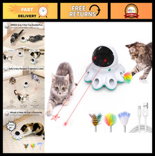 2-in-1 Cat Laser Toy - Interactive Automatic Motion Sensor, USB Rechargeable, 8