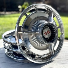 Set Of 4 Original 1963 Chevrolet Impala Ss 14 Spinner Hub Cap Wheel Covers