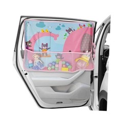 Car Window Shade for Baby, Blackout Car Window Curtain with Pink-Elephant