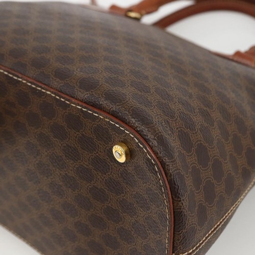 Borsa a mano CELINE Macadam tela pelle PVC 2 vie marrone oro originale LNZ540 - Foto 10 di 24