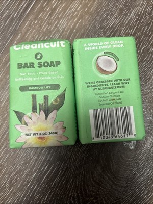 2 pk Cleancult Blue Sage Non toxic Plant Based Gentle Bar Soap