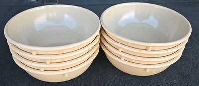 8 Pc Vintage Dallas Ware Beige Melamine Plastic Fruit Bowls Dessert 5'' B-81