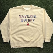 Taylor Swift Life of a Showgirl Sweatshirt Womens Large L Cream Pullover
