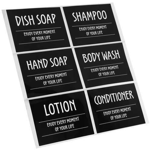 Sticker For Shampoo Reusable PVC Waterproof Shampoo Bottle Label Stickers for Bathroom Home ...