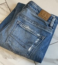 American Eagle Mom Jeans Size 00 Straight Leg High Rise Medium Wash Denim