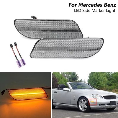 Clear Lens LED Side Marker Lights For 1998-04 Mercedes Benz SLK R170 CLK320 W208