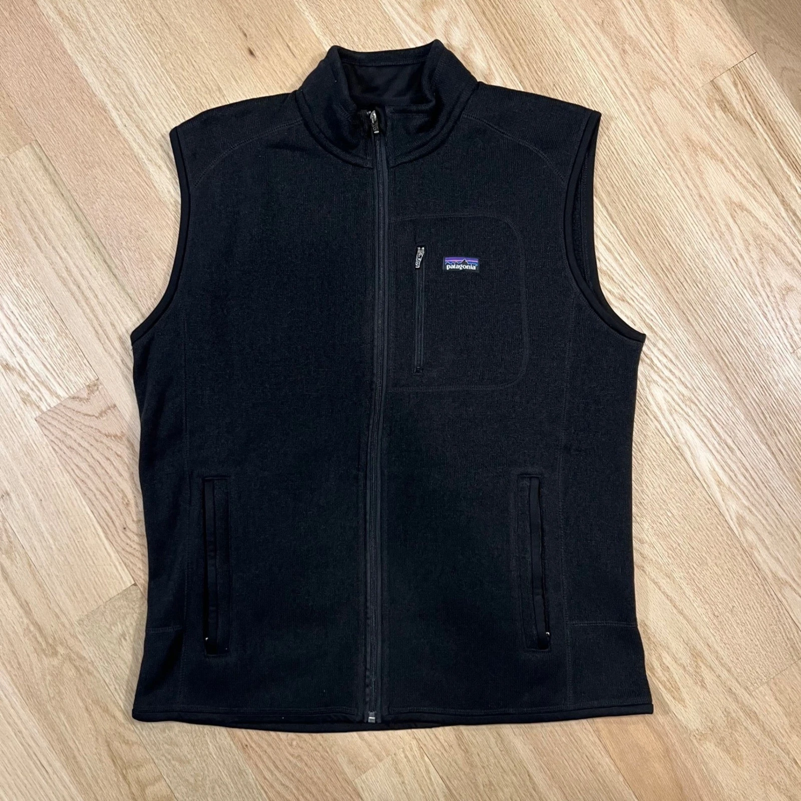 Patagonia Better Sweater Vest Men's Large Black Full Zip Fleece Jacket Outdoor