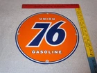 VINTAGE UNION OIL CO CA 76 GASOLINE SERVICE STATION 11 3/4" PORCELAIN METAL SIGN