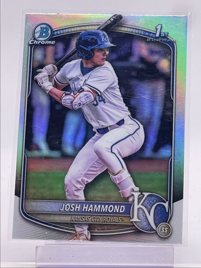 JOSH HAMMOND 2025 BOWMAN CHROME DRAFT 1ST REFRACTOR ROYALS B Q1824