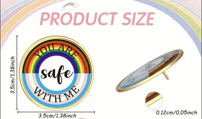 #ad You are safe with me LGBTQ Rainbow Badge pride Brooch Gay Pin Ally LGBT $4.99
