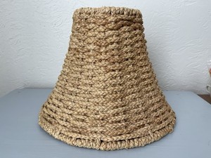 Vintage Wicker Lamp Shade Woven Rattan Boho Cottagecore