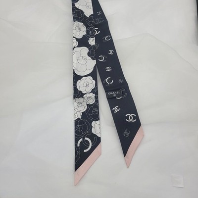 CHANEL Camellia Twilly Band Scarf 123678541 | eBay