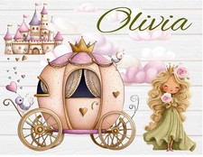 Personalized 8x10 ART PRINT Princess Castle Boho Girl Baby Room Nursery Wall