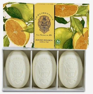 La Florentina Agrumi di Boboli Citrus Bar Soap made in Italy 3 x 150g / 5.3 OZ