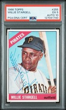1966 Topps Willie Stargell Signed Card 255 PSA/DNA 5 AUTO 10 POP 2 ONE HIGHER