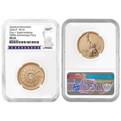 2026 $1 American Innovation Clad Dollar Wisconsin Cray 2pc Set NGC