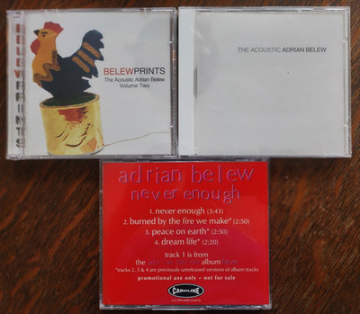 3 Adrian Belew Prints Acoustic Never Enough Promo CD unreleased FREE SHIPPING US