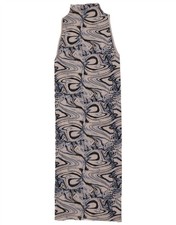 Zara Womens Abstract Pattern Sleeveless Bodycon Dress UK 4 XS Multicoloured BQ01